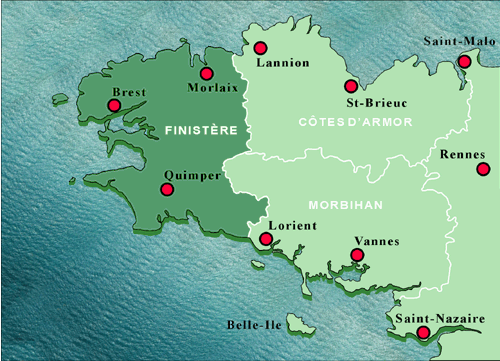 Ferienhaus Bretagne Finistre Karte Bild 02