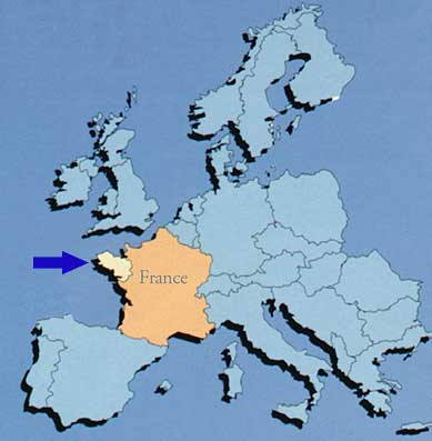 Karte der Bretagne Europe Finistère-Cotes d´Armor-Morbihan 