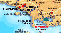 Hier befindet sich das Bretagne Ferienhaus. Sie sind nur einen Mausklick von der großen Karte entfernt!